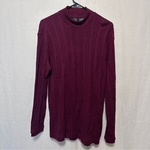 JF J. Ferrar Mens Red Pullover Mock Neck Sweater M